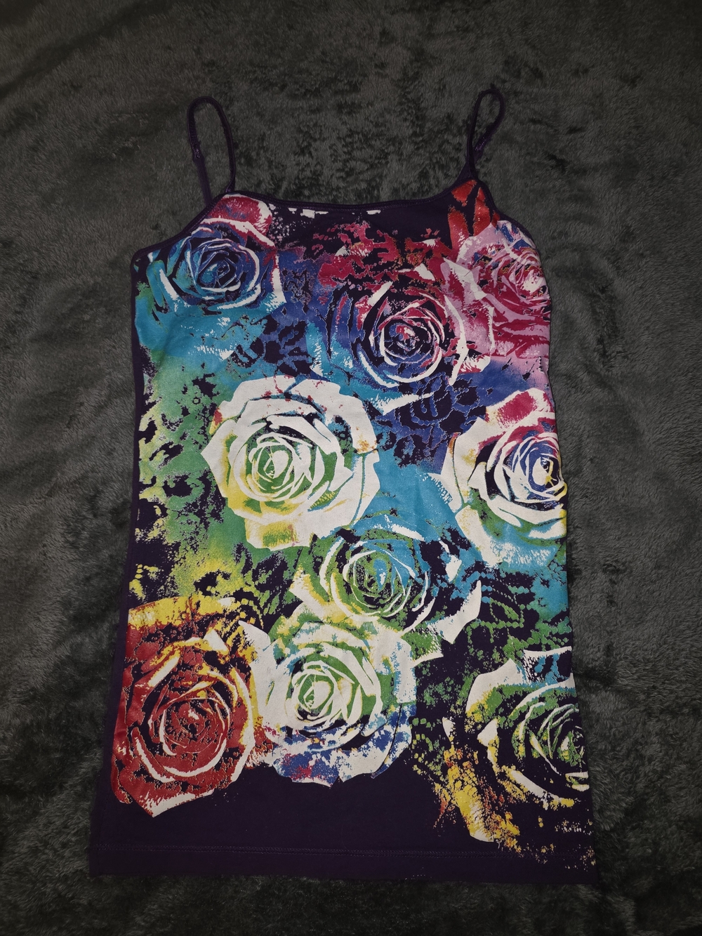 Aeropostale Purple Multicolor Rose Print Cami